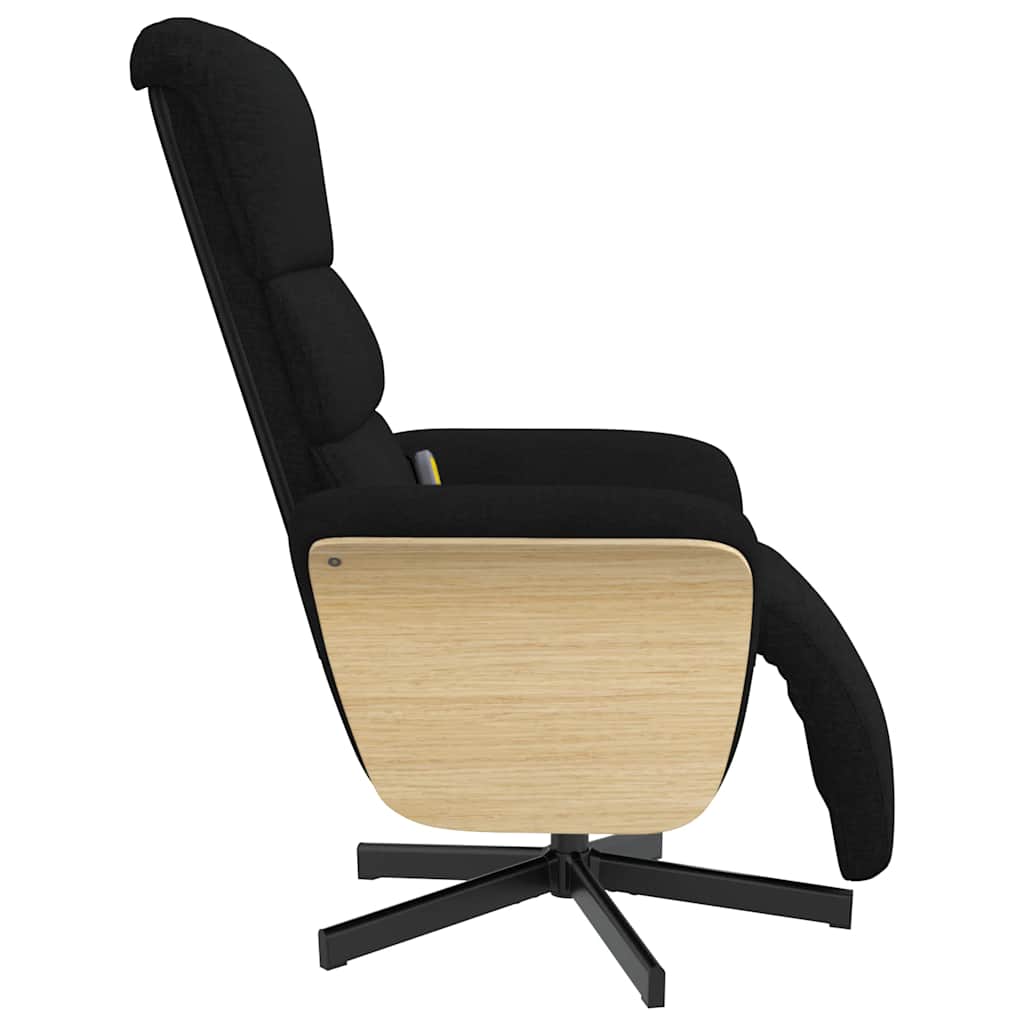 Massage Chair with Footrest Black Fabric