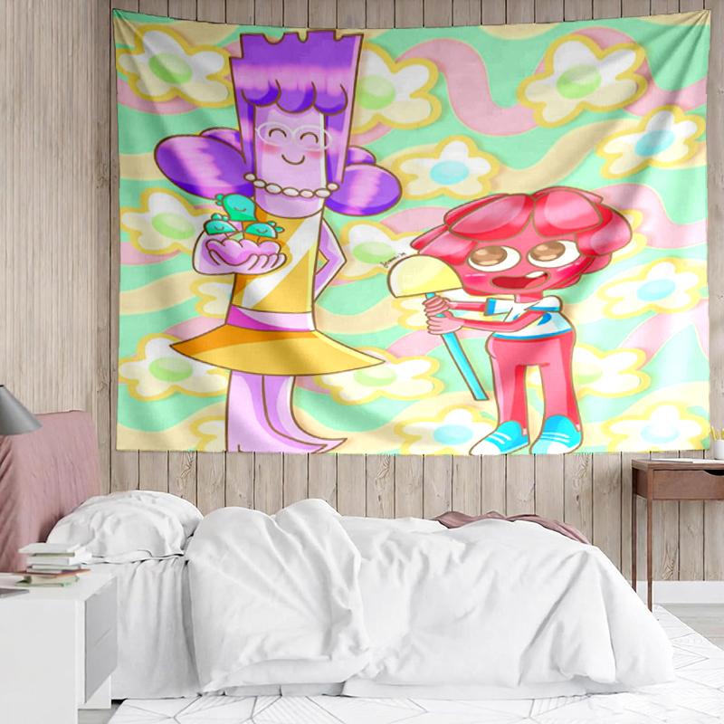 Jelly Jamm Print Tapestry, Backdrop, Easy Setup, Ideal for Bedroom, Office & Living Room, with Aesthetic Wall Hanging Decor.