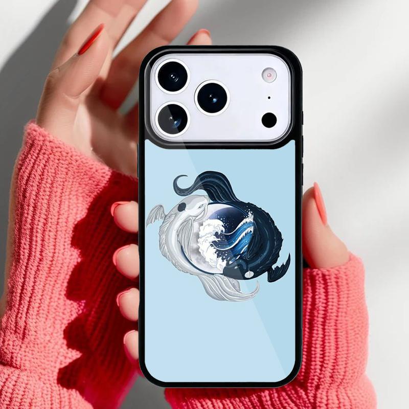 Koi Carp Fish Yin Yang Phone Case for iPhone 17 16 15 14 13 Pro Max Back Cover for 12 11 Pro Coque