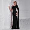 New European and American fashion, elegant and sexy dresses, slanted shoulder single-sleeved pendants, celebrity cocktail evening dresses