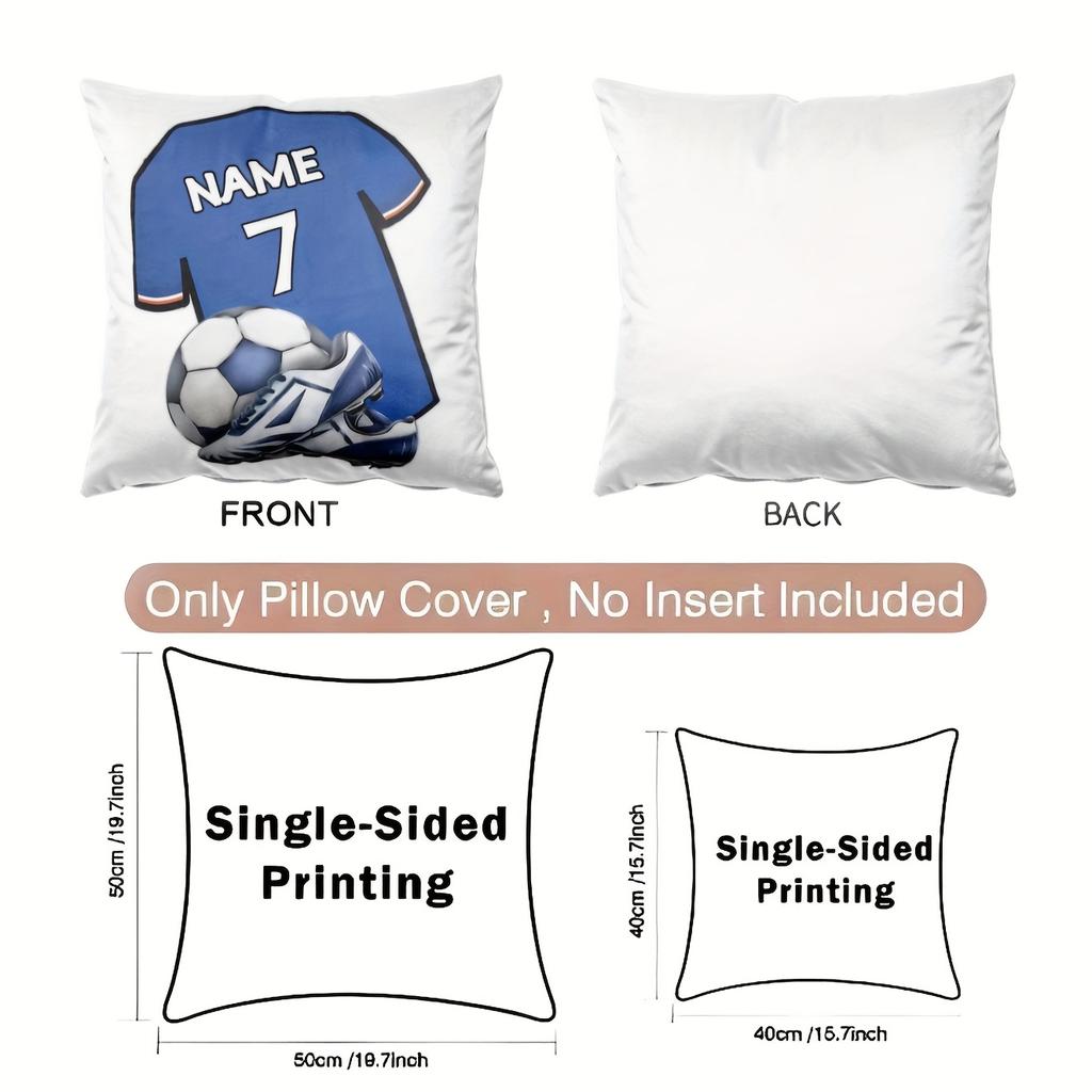 Customized Name and Number Football Jersey T-Shirt with Pillow Cover for Family and Friends Gifts