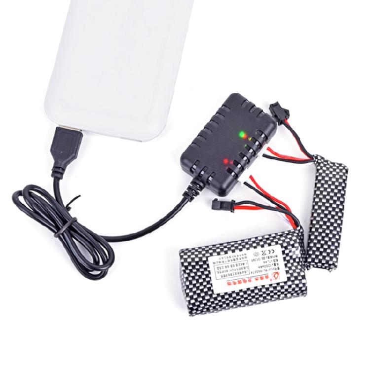2 in1 1000Mah x 2 7.4V Li-ion Lithium Battery Charger USB Charger XH-3P Plug