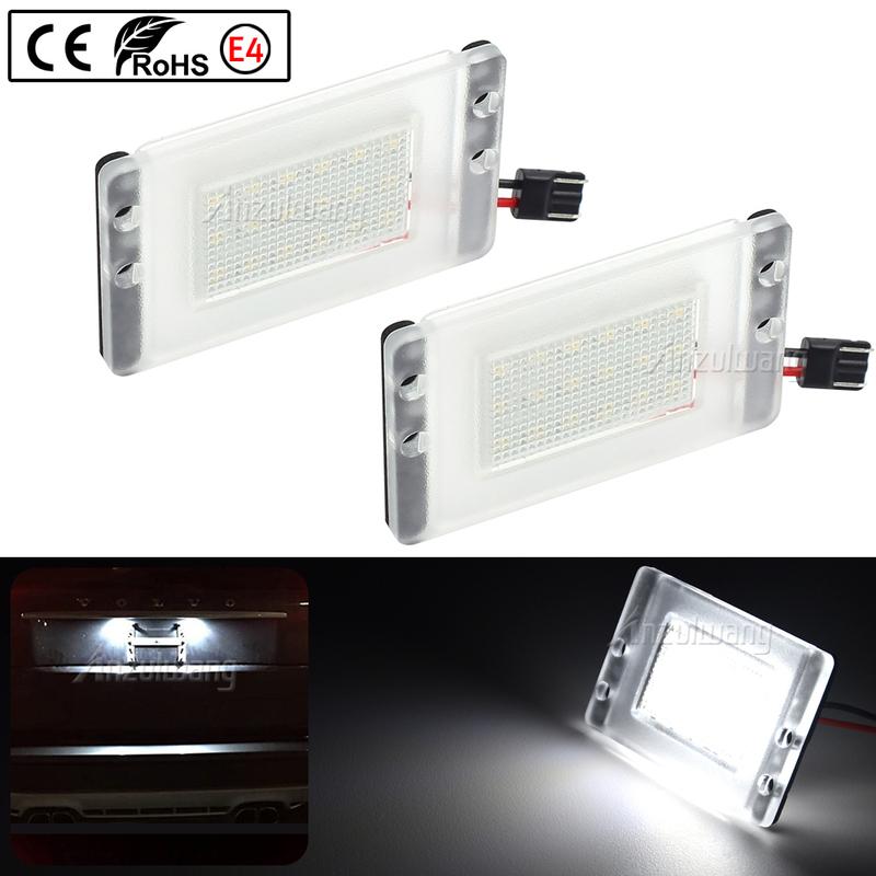 2pcs Car Tail White LED License Plate Number Light Led Auto Number Backlight Fit For Volvo V70 1997-2000