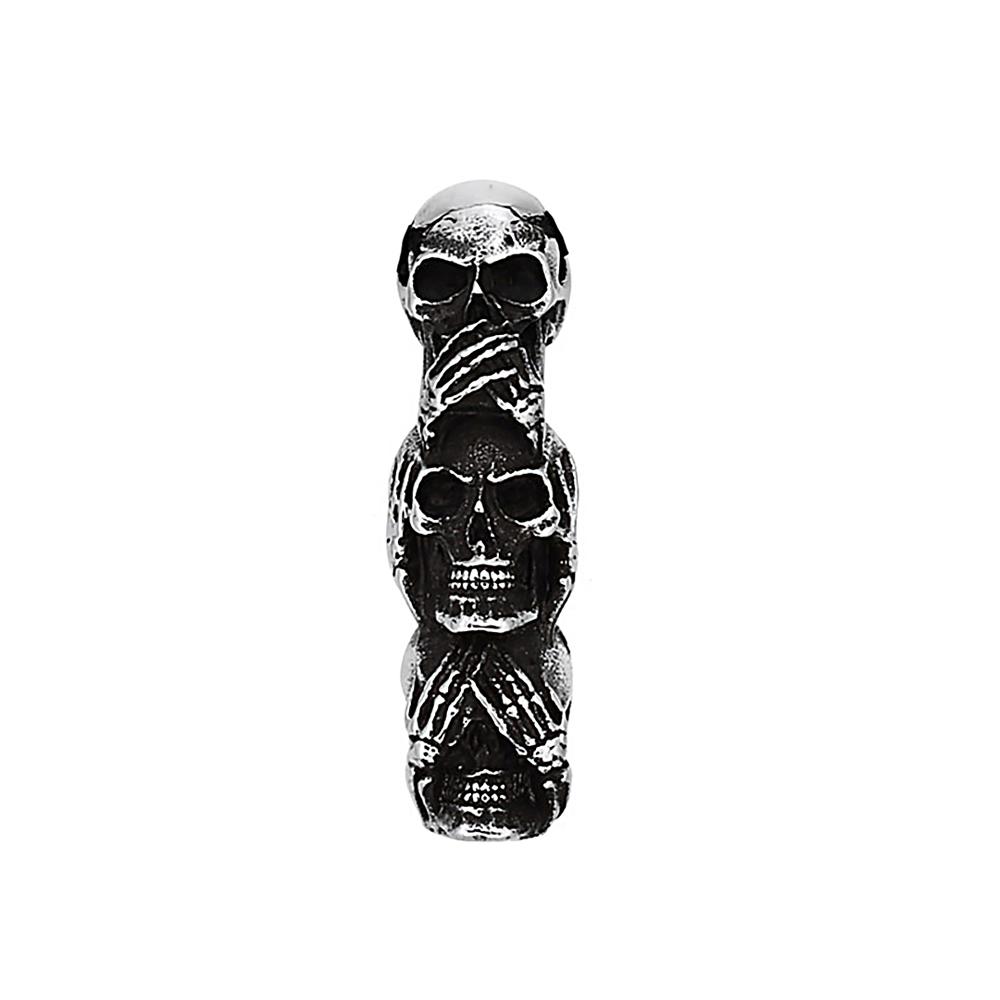 Gotische Hip Hop Totenkopf Anhänger Halsketten Für Männer Edelstahl Punk Mode Skelett Halskette Halloween Schmuck Geschenke Großhandel