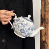 Chinese Orchid Blue And White Household Cold Kettle, High-End Retro Ceramic Kettle, Niche Creative Living Room Teapot Gift
