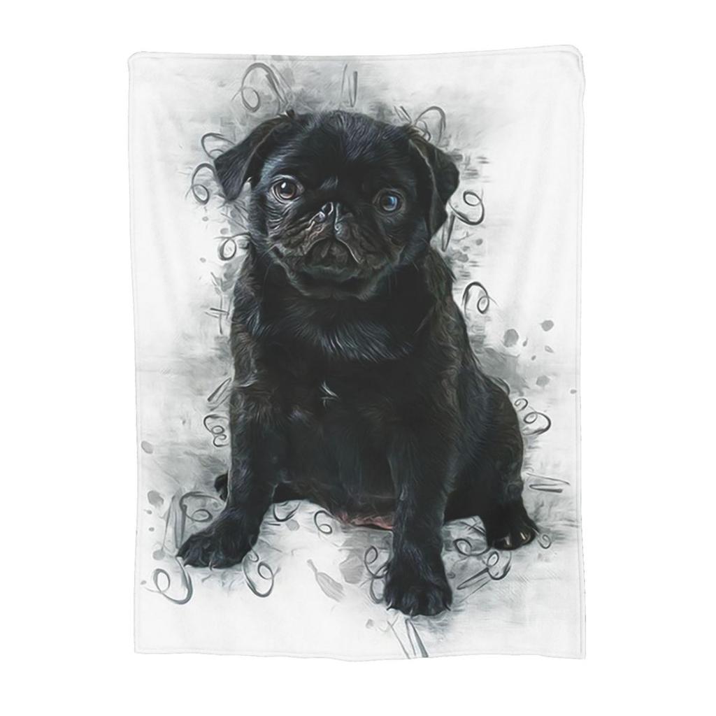 Dog Sherpa Cute Pug Dog Animal Theme Blankets Flannel Throw Blanket Breathable Throw Blankets for Bedding Throws Bedspread Quilt