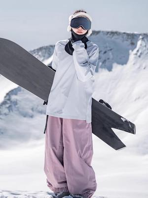 Unisex Plus Size Snowboard Pants: Loose, Warm, Waterproof, Breathable Alpine Ski Gear.