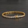 Fashion Hip Hop Jewelry Geometric Round Zircon Tennis Bracelet 5mm Bling CZ Iced Out Round Tennis Bracelet for Women and Men