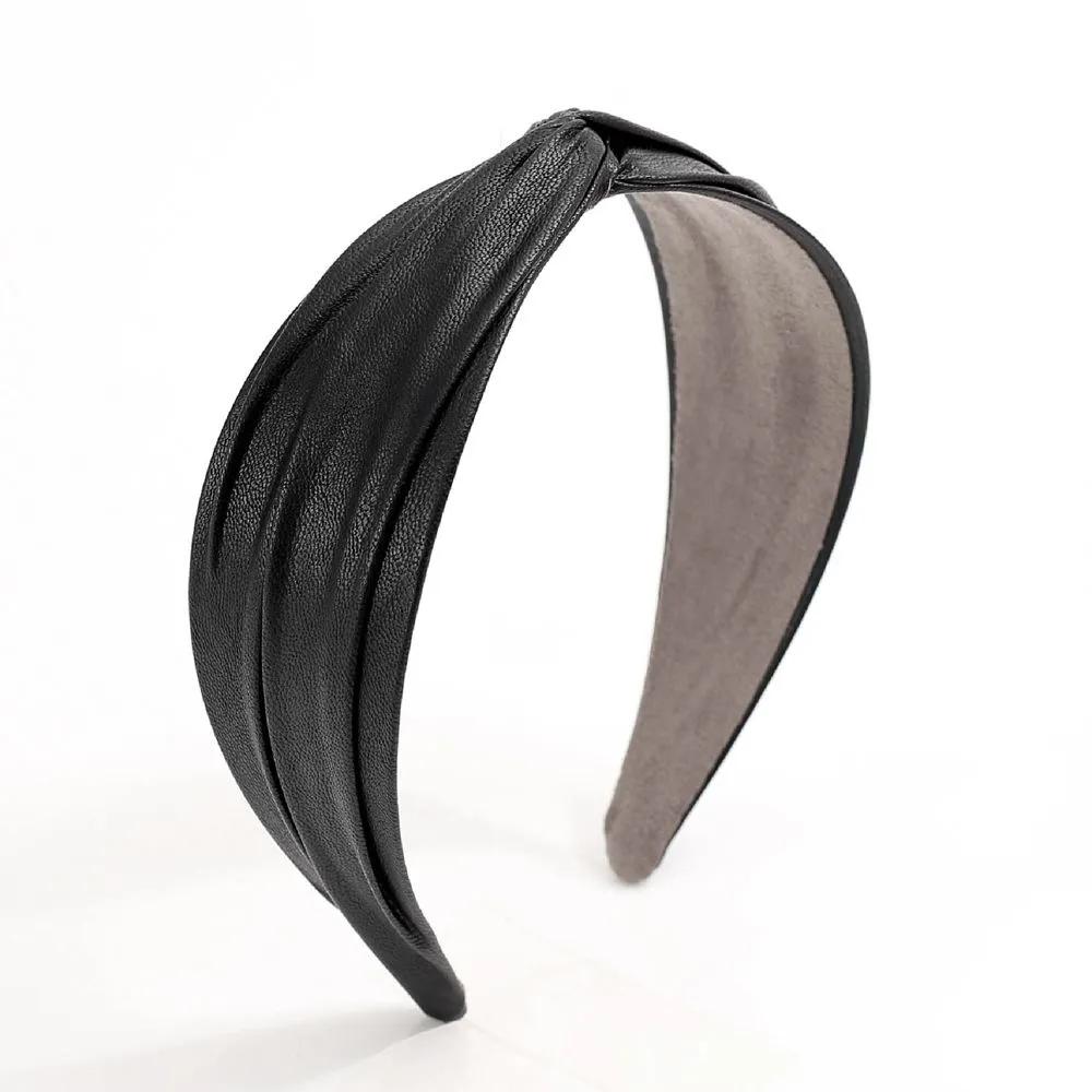 Headband Hairpin Angel Shushu Leather Twisted Hairband Black Ju Vidastory