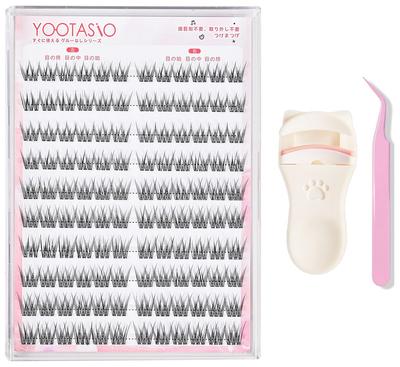 Cílios Postiços YOOTASIO - Não Precisa de Cola Extensões de Cílios de 1 Segundo. Cílios Postiços Parciais com Forte Aderência para um Look Duradouro. Fofo, 3D,