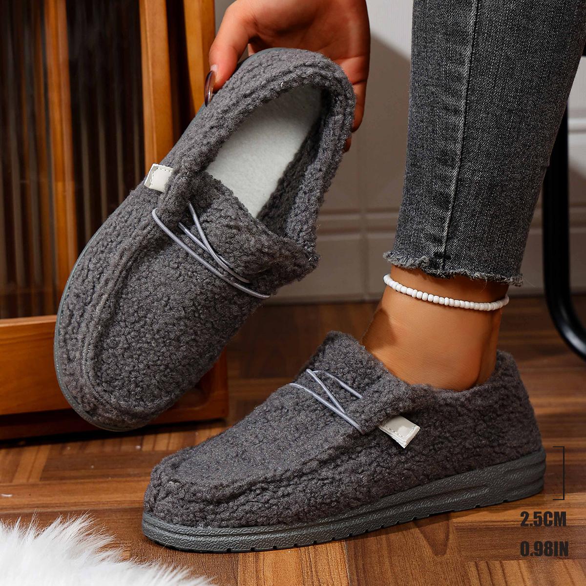 

Дизайн модного бренда Кроссовки из овечьей шерсти Женские Легкие Слипоны Мокасины из плюшевого меха Тедди Женские Низкие на шнуровке Теплые Плюшевые Плоские туфли 43 серый