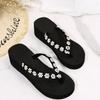 Fashion Women Summer New Fashion Bohemian Slippers Flip Flop Platform Wedge Sandals Beach Simple Leisure Women Shoes Home Slides Women