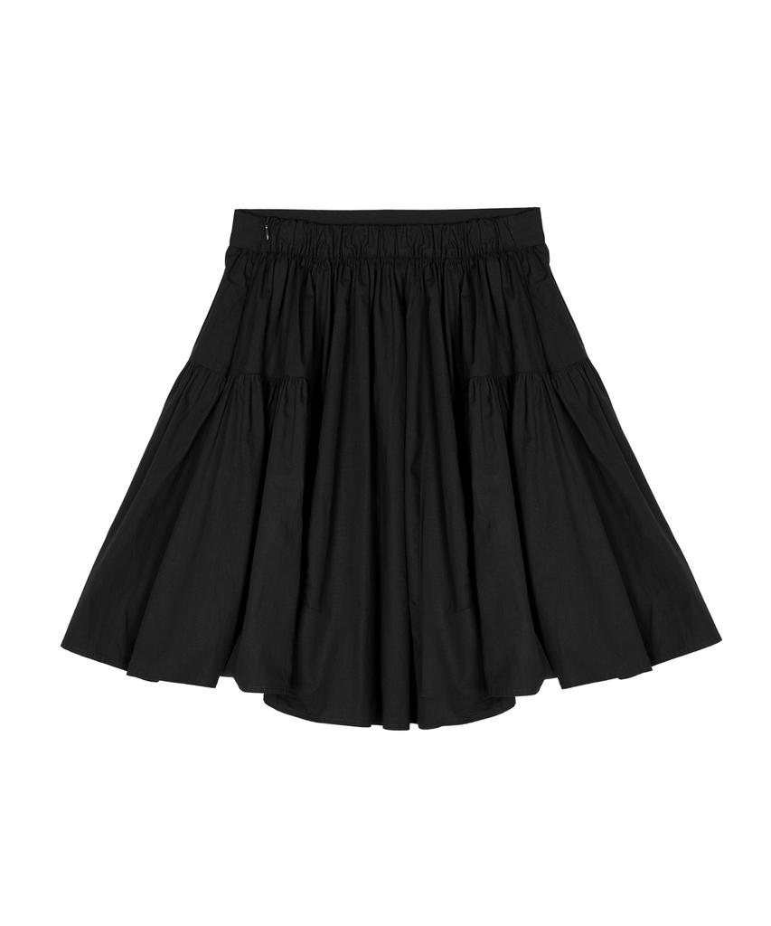 Nigaennikol Cotton Flare Midi Skirt_Black