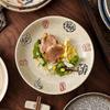 Japanese Retro Ceramic Plates Plants Flowers Ceramic Plates Tableware Main Course Decorative Round Plates Household Tableware