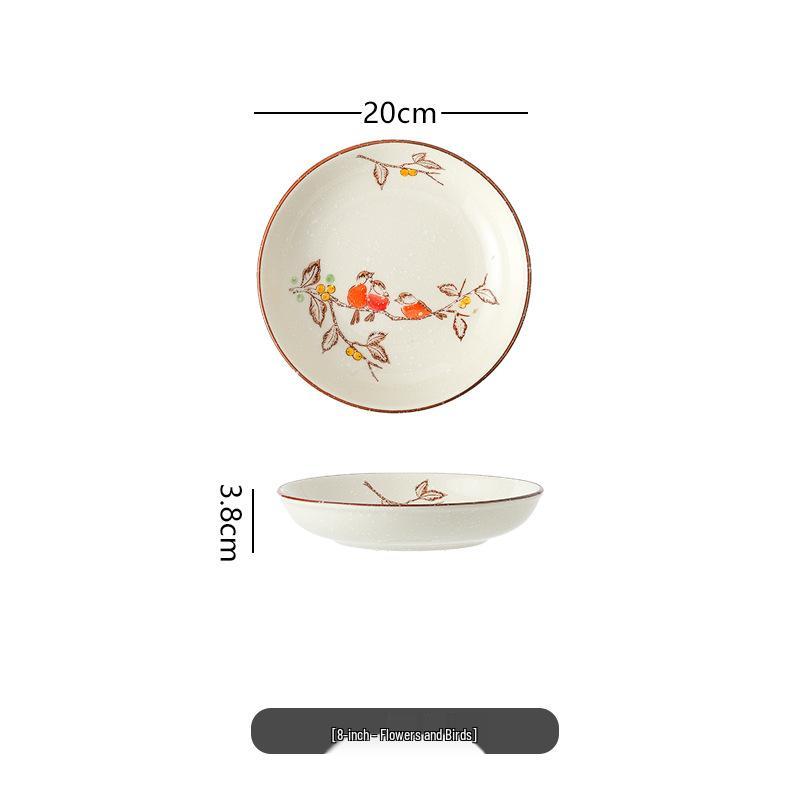 Retro Chinesisches Keramik-Ess- und Suppenteller-Set