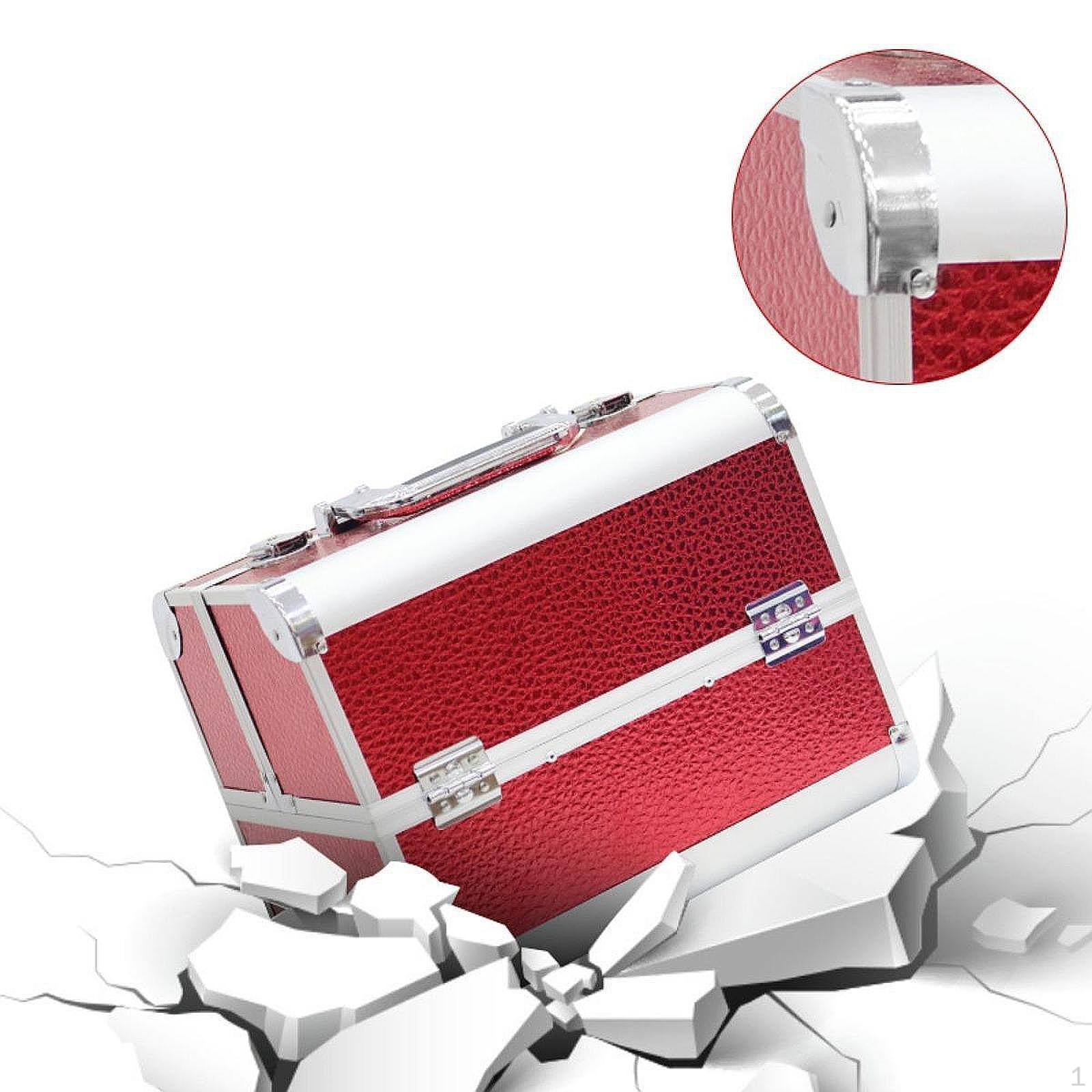 

Органайзер для косметики, косметический чехол для хранения, твердый корпус, запирающийся на замок, для дизайна ногтей розы красного