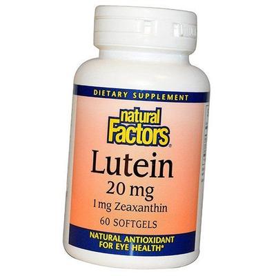Luteina e Zeaxantina, Luteina 20, Natural Factors (72406001)