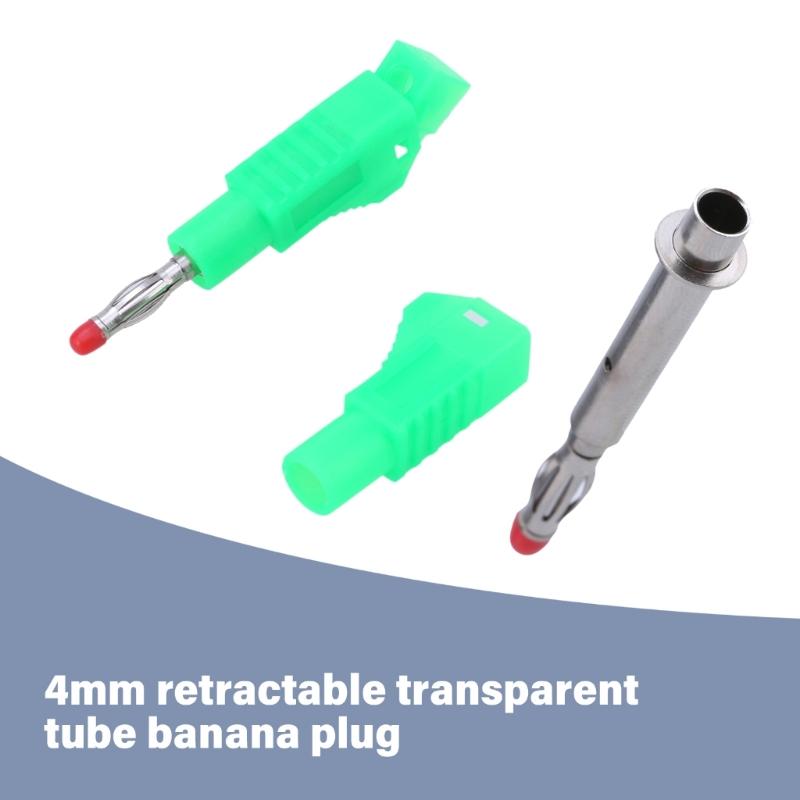 4mm Banana Plug Connectors with Clear Tubing for Electronic Enthusiasts and Engineers
