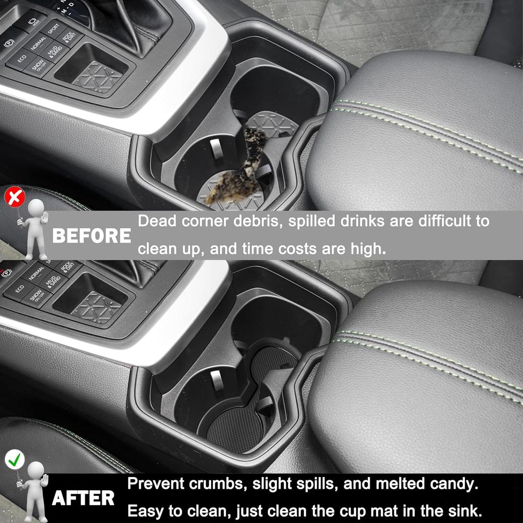 SENSHINE 3D Cup Holder Erts For Toyota Rav4 Accessories 2025 2024      Silicone Cup Coaster Mat Center Console Liner Protector Pad For Toyota Rav4