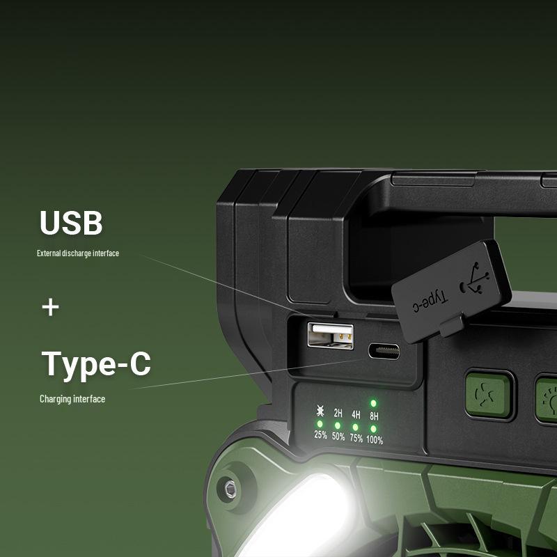 Rechargeable Dual-Use Folding Solar Fan & Light for Camping