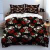 Skull And Floral Gothic Decor Set Exquisite Three-Piece Bedding Set Gift For Kids And Adults