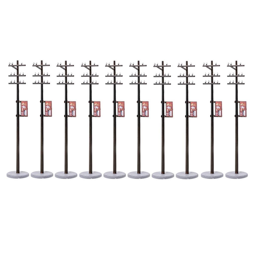 10 Stück Mini-Elektromast für Zugbahnen Mikro-Landschaft 1/100