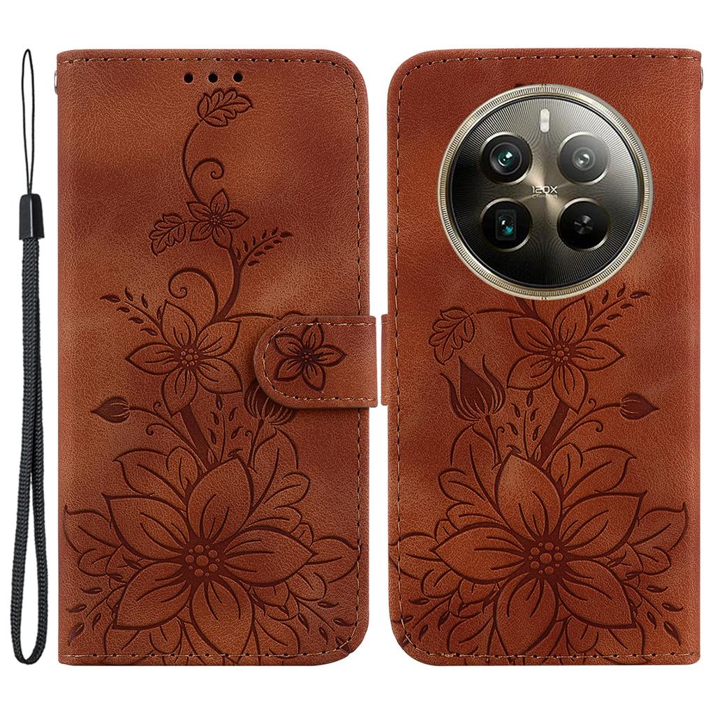 For Realme 12 Pro 5G/12 Pro+ 5G Leather Case Stand Wallet Phone Cover Flower Pattern