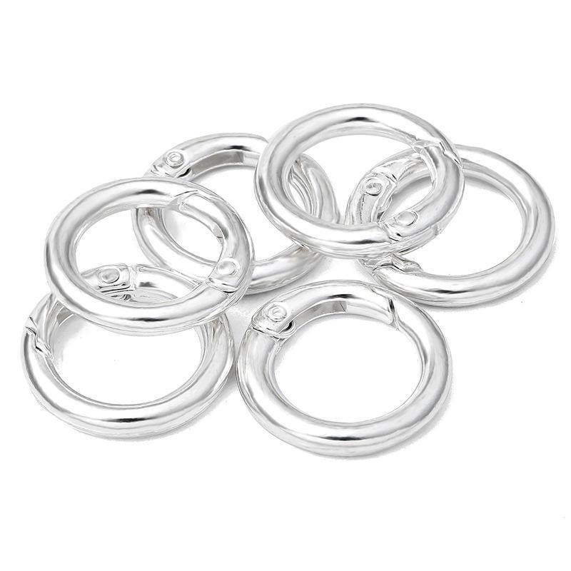 5 Alloy Color Rings, Round Keychain Bag Hook, DIY Jewelry Accessories Made from Open Spring Rings.