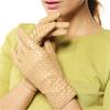Women's Genuine Leather Gloves Female Handmade Woven Elegant Sheepskin Gloves Fashion Trend Nylon Lined L118NN-1