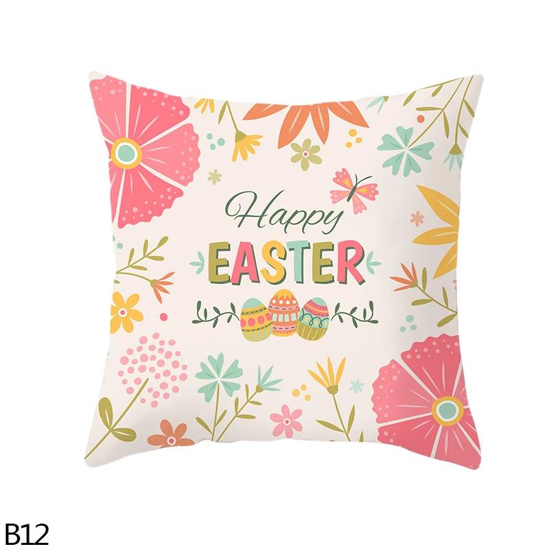 Home Decoration Easter Rabbit Egg Polyester Pillow  Set for 45 Cm of Car Sa Decoration  Houses Funda De Almohada