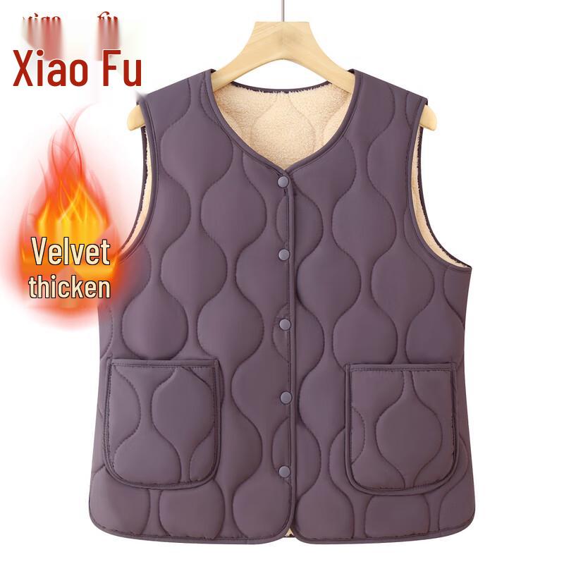 

Women s Thickened Velvet Warm Vest for Elderly 4XL (143-160 lbs)