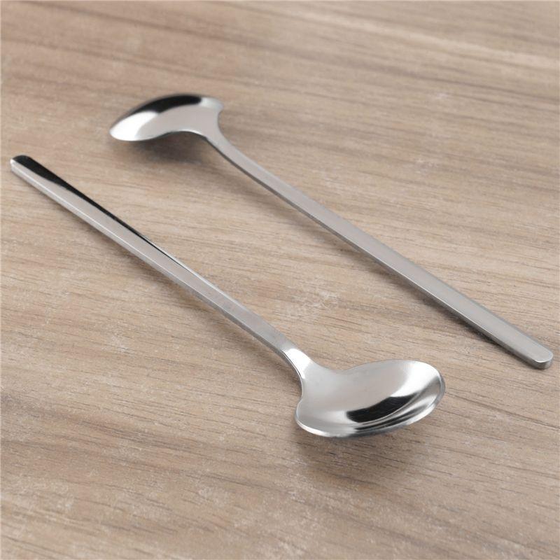 A20F-Stainless Steel 6Pcs Espresso Spoons Teaspoons For Coffee Sugar Dessert Cake Ice Cream Soup Antipasto