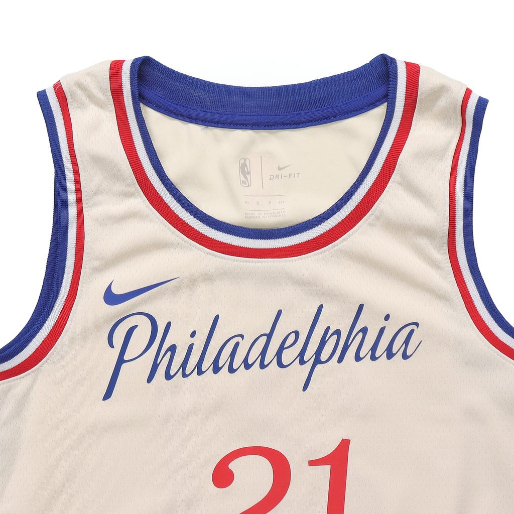 Nike NBA City Edition Jersey 2019-2020, Embiid #21 Breathable Vest Men Sports Tops Beige AV4664-280