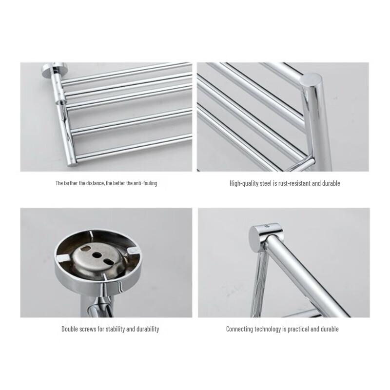 Stainless Steel Bathroom Towel Rack with Storage Shelf
