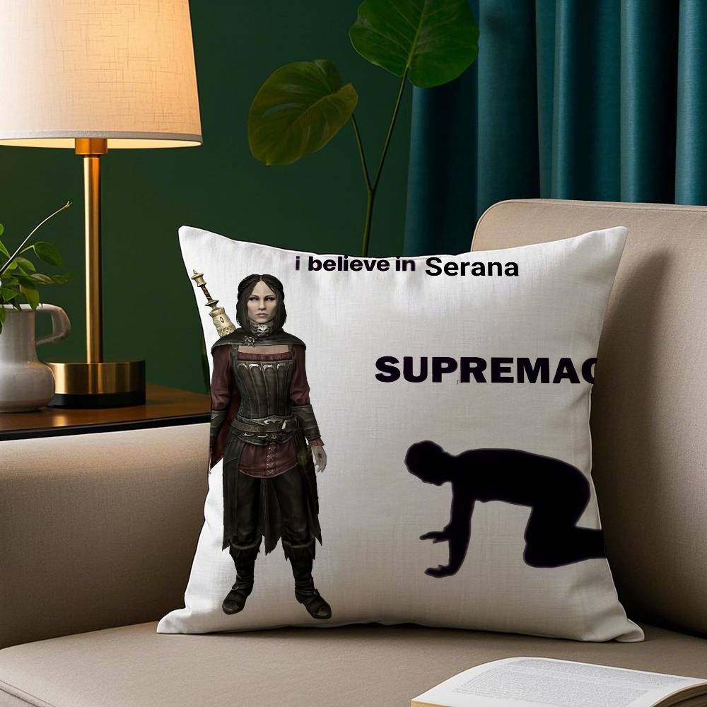 Hey Du Du bist endlich aufgewacht Skyrim Meme Kissenbezug Gemütlicher Plüsch-Kissenbezug Beidseitig bedruckt – Wohngeschenk für Schlafzimmerdeko