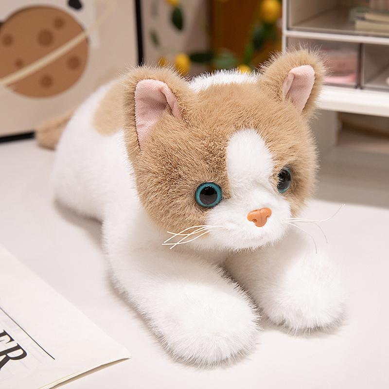 Simulation Cat Plush Toys Soft Stuffed 8 Colors Kitten Model Cat Realist Animals Kitty Kids Girls Valentine's Day Birthday Gift