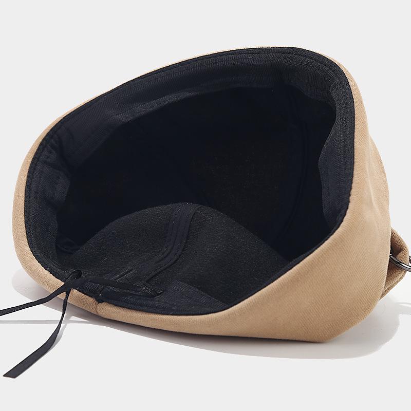 Streetová móda Medvědí uši a železný kroužek Klobouk bez krempy - Unisex Trendy Korejský Hip Hopový Styl
