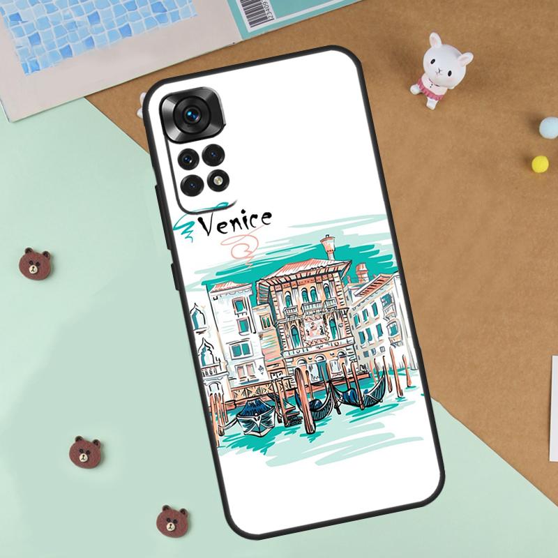 Travel italy Street Venice Case For Xiaomi Redmi Note 13 14 9 10 11 12 Pro 10S 11S 12S Cover For Redmi 13C 10C 12C 14C