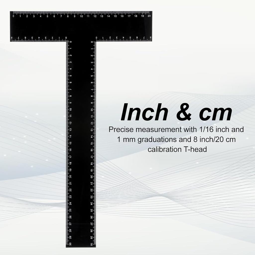 T Square Ruler 12 Inch T Ruler for Crafting, Architectural Scale Ruler Tee Ruler for Drafting Architecture Engineering & Art Projects Precision