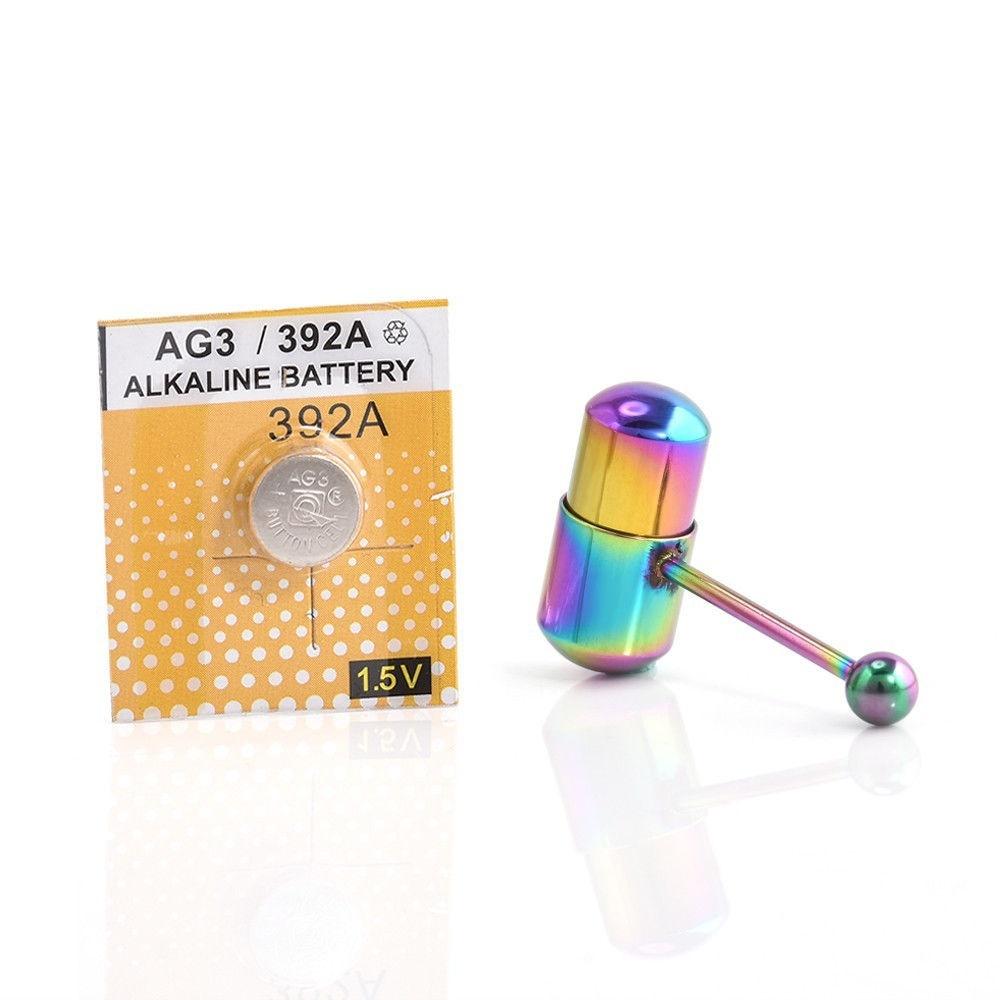 New Cool Vibrating Tongue Bar Ring Stud Body Piercing Jewelry + Batteries FT