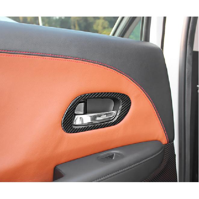 For Honda HR-V 2016-21 ABS Carbon Fiber Inner Car Door Handle Bowl Cover Trim 4X