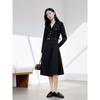 Jiu Zi Annaco Women's Elegant Lapel Waist Slimming Dress