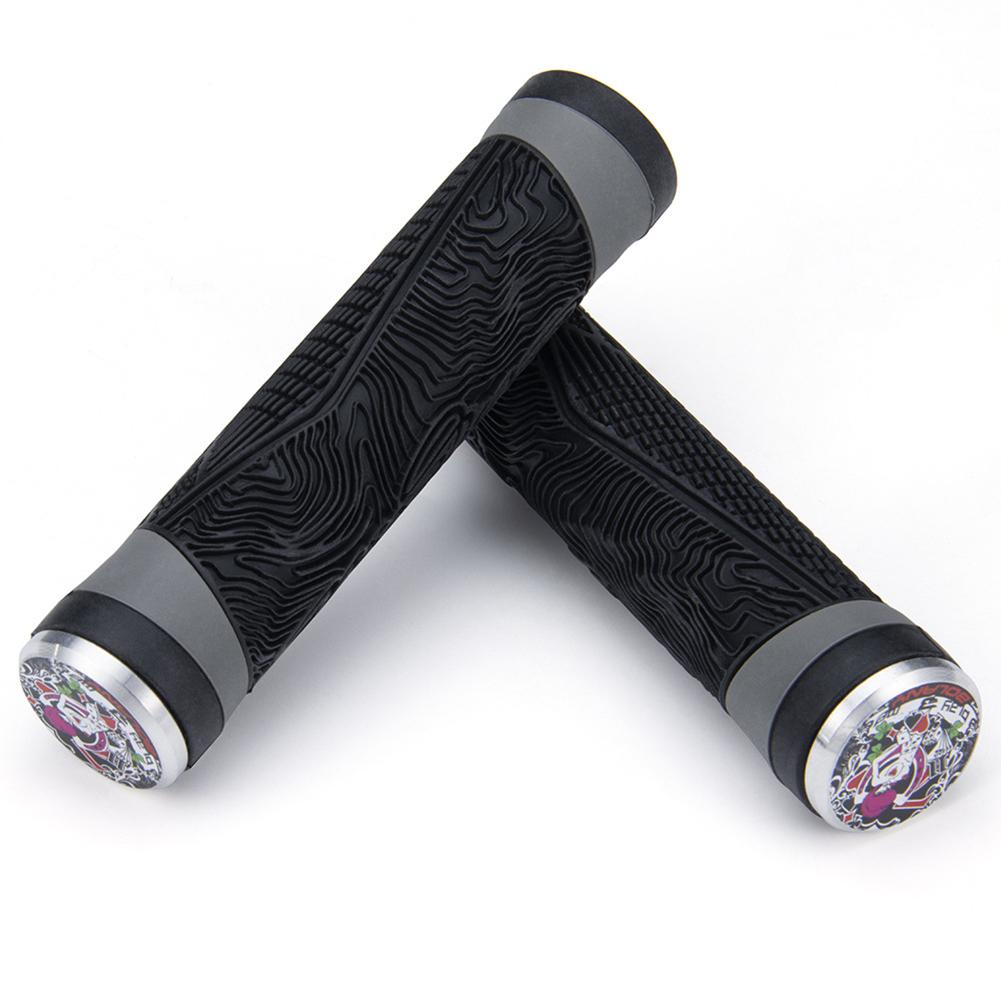 Bicycle Grips Cover Comfort Rubber Handlebar Grips Non-slip Shock Absorption Aluminum Alloy Single Lock Handle Cover
