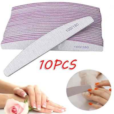 New 10PCS Acrylic Gel 100/180 Grit Nail Art Care Sanding Buffer Tool Buffing Manicure
