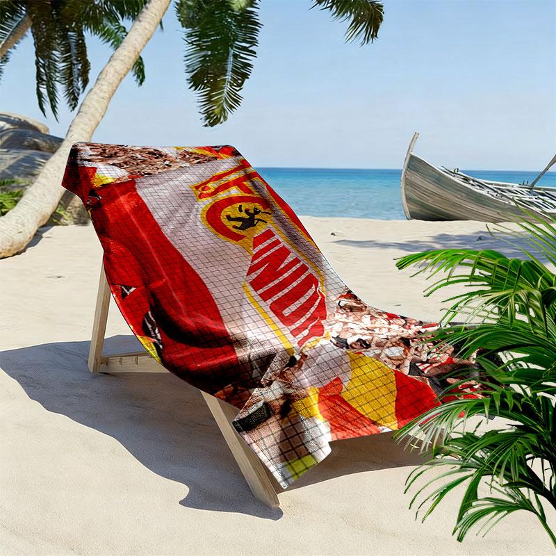 Union Berlin Logo Aufdruck Strandtuch, Großes Weiches Schnelltrocknendes Handtuch für Strand Camping Schwimmen