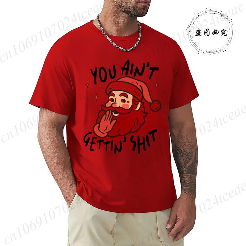 Funny Funny Christmas Sarcastic Santa Retro T Shirt Women Men Tshirt Casual Crewneck Short Sleeve Tee Christmas Party Clothing S