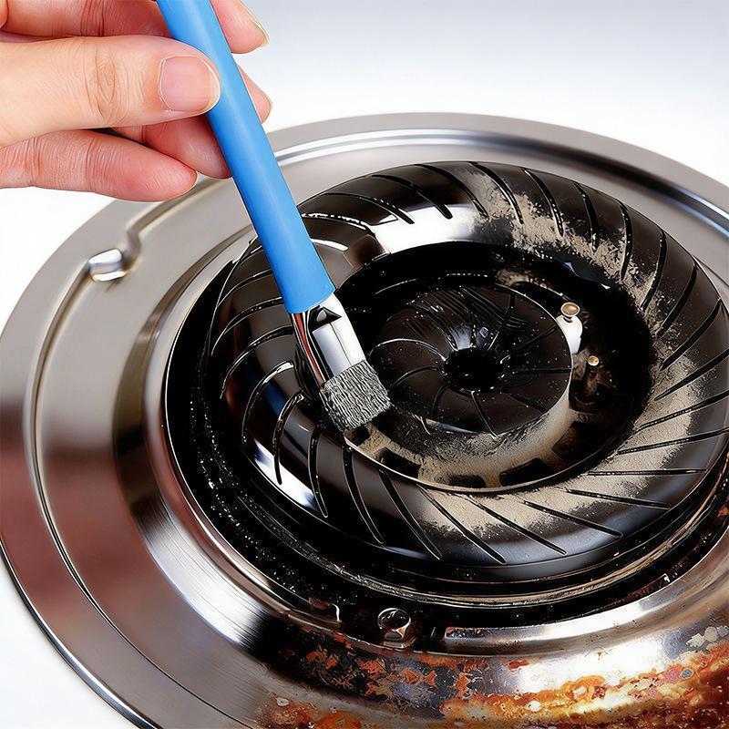 Gas Stove Crevice Brush: Multi-Functional Steel Brush for Strong Stain Removal in Kitchen Stovetops.