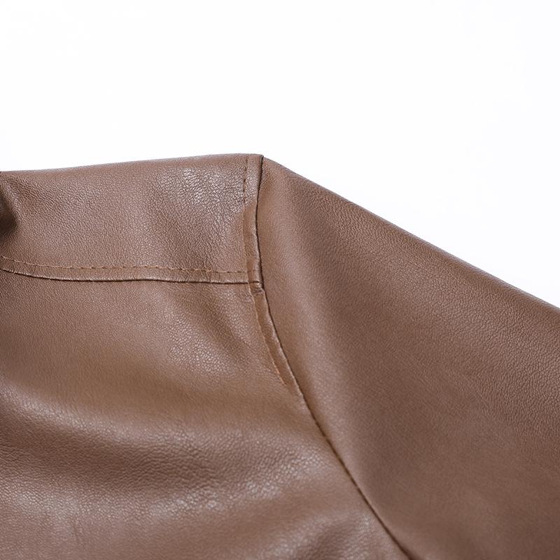 Men's PU Leather Motorcycle Jacket - Retro Street Style, Autumn 2025 Trend, Loose-Fit Outerwear