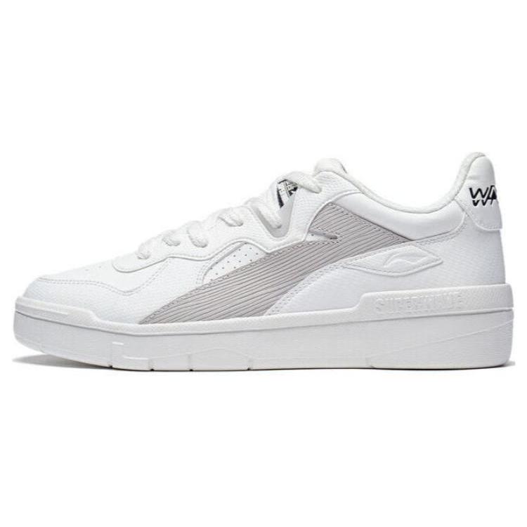 Li Ning Wave LITE Slip Resistant Cushioning Low top Skateboard Shoes Women's White Gray AGCT116-1