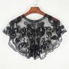 Short Mesh Shawl For Formal Clothes Feature Secure Sequins Detail Soft Polyester Cover Up Easy To Fold And Carry
